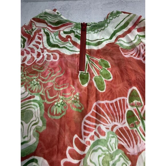 NWT Andrea Iyamah Elle Mesh Long‎ Sleeve Leotard Bodysuit Back Zipper Coral S - Picture 7 of 10